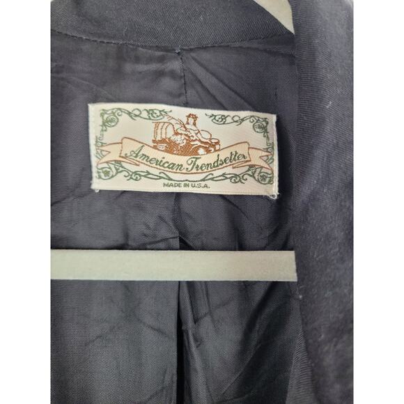 Vintage American Trendsetter Black Western Fringe Sports Coat Jacket Size 10 - Picture 4 of 9